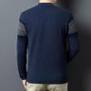 Men's 100% Pure Wool Striped Half-High Neck Sweater