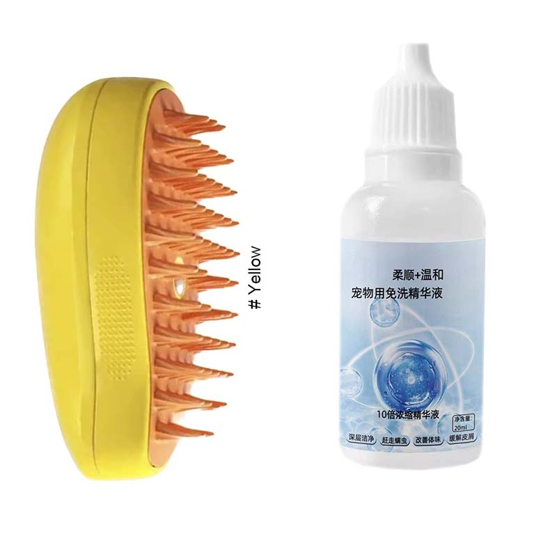 3-in-1 Steam Brush for Cats and Dogs with Essential Cleaner Dog Cat Steamy Brush Steam Brush Electric Sprayer for Massage Pet