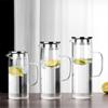 Stainless Steel Lid Borosilicate Glass Cold Water Kettle, Large Capacity, Stoppered Design