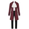 2025 Medieval Men's Solid Color Jacquard Coat - Christmas Performance Costume