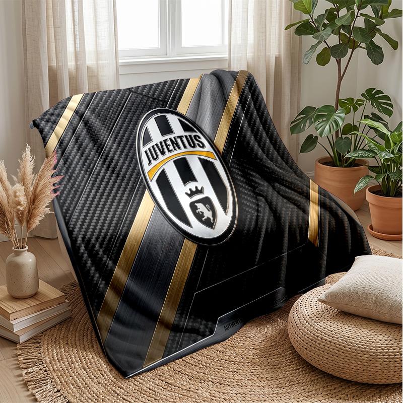 Juventus FC Themen-Decke Weiche Flanell-Decke Plüsch-Überwurf Gemütliche Sofa-Bett-Decke für Wohnkultur