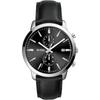BUREI Men's Analog Quartz Watch Brown Leather Strap Waterproof Lightweight Business Casual Watch Dark Grey