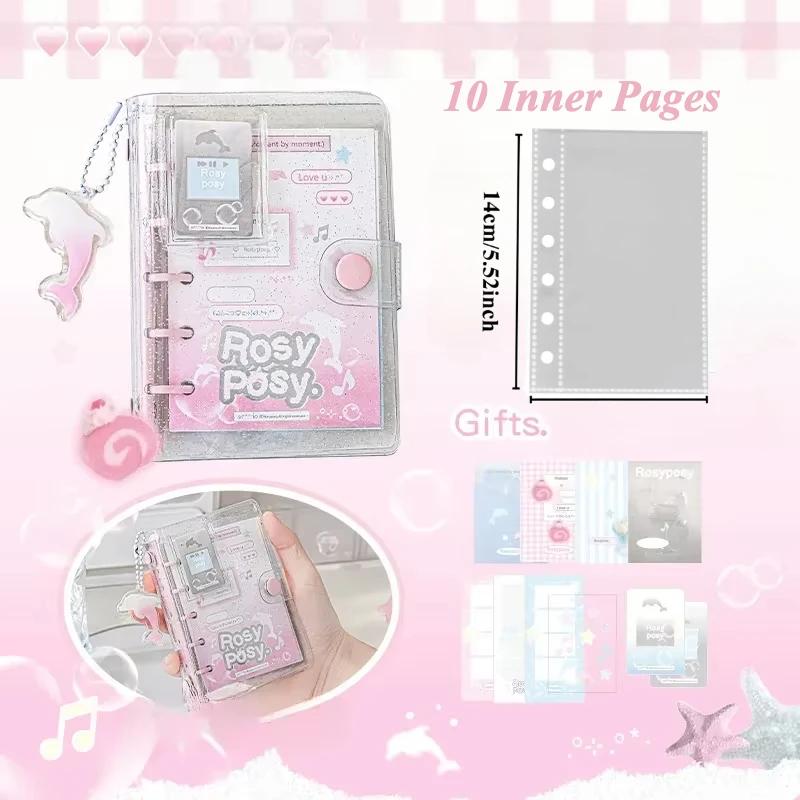 Cute Strawberry M5 Photocard Album Lucky Clover Collection Book for Kpop Idol Photocard Sleeves Album with 10PCS Organizer Book