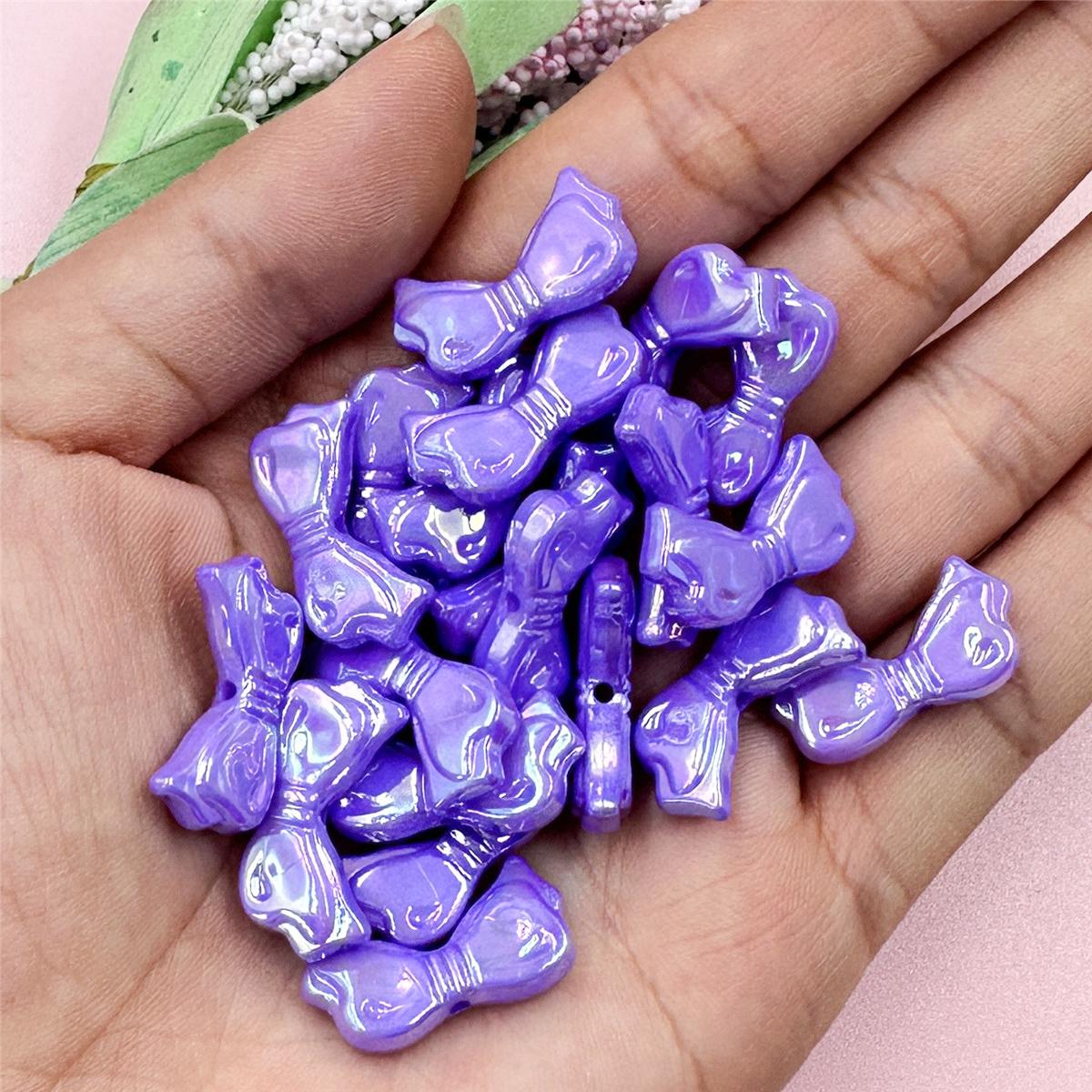 

20 шт. 11,1*21,8 мм 9 цветов модные акриловые банты свободные бусины для браслетов ожерелья изготовление ювелирных изделий фиолетовый