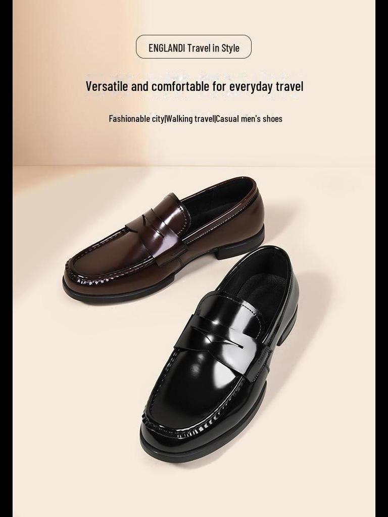 2024 Men's Fashion Shiny Leather Loafers - British Style Moccasins for Business and Casual Wear