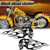 2Pcs Universal Motorcycle Gas Fuel Oil Tank Skull Flame Badge Decal Sticker