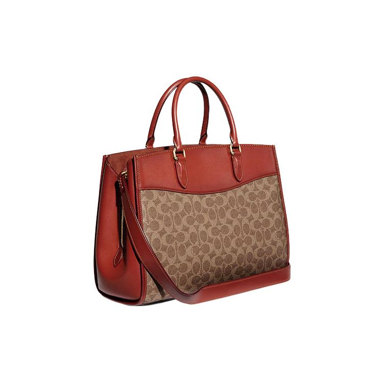 New COACH Brooke Leather Shoulder Bag Crossbody Bag Handbag Large Size Women's Tan & Rusty CE731-B4NQ4
