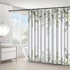 1 Piece of Plant Leaf and Vine Pattern Shower Curtain, Polyester Fabric, Machine Washable, Suitable for Bathroom Decoration