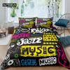 Home Living Luxury 3D Rock Music Bedding Set Comfortable Duvet Cover Set Kids Bedding Set Queen and King EU/US/AU/UK Size