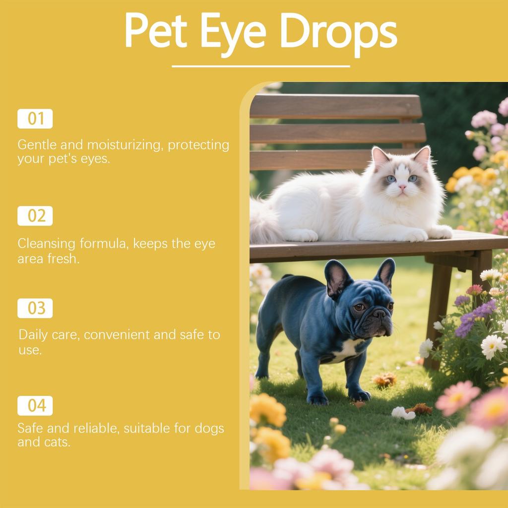 Colírio para Animais de Estimação para Gatos e Cães Manchas de Lágrima Secreção Obstrução Limpeza Cuidados Gotas para Animais de Estimação Gatos e Cães Universal(10 ml)