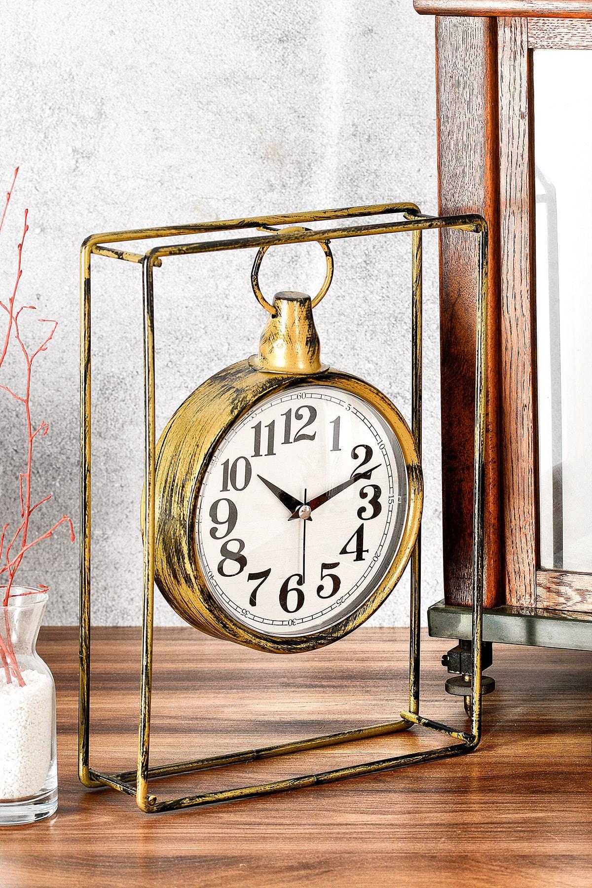 

Muyika Supera Декоративные металлические настольные часы с бесшумным механизмом, золото, антиквариат - Mms-m