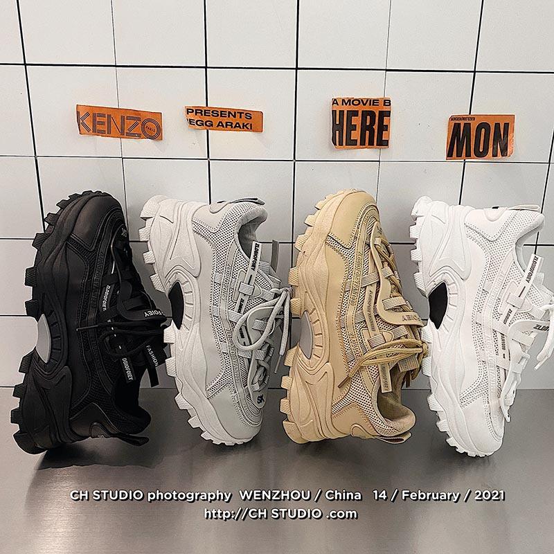 Frühling neue Freizeitschuhe atmungsaktive Dad Shoes höhenverstellbare Schuhe große Größen Sport INS-Stil