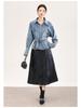High-Quality Nanyou Retro Bleached Lace-Up Denim Shirt - Early Spring Long-Sleeved Top