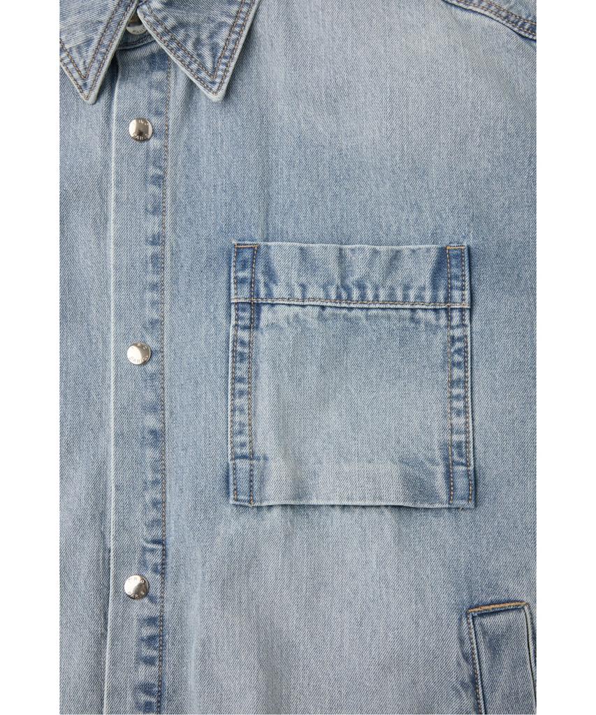 Iro Azuree Denim Long Sleeve Shacket Iqjcs26701Bul