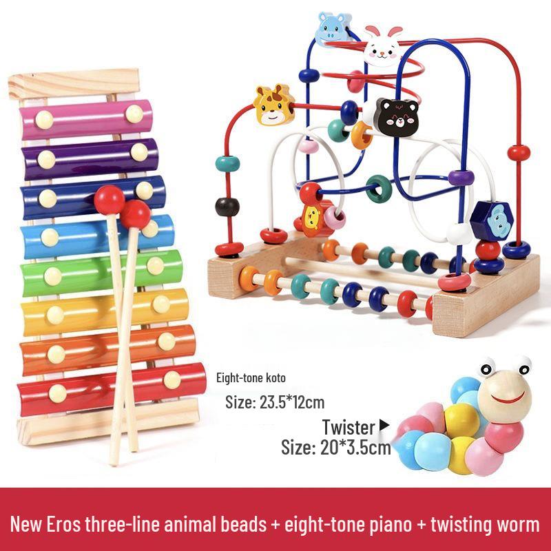 Montessori Educational Toy: Animal Beading & Threading for Ages 0-3