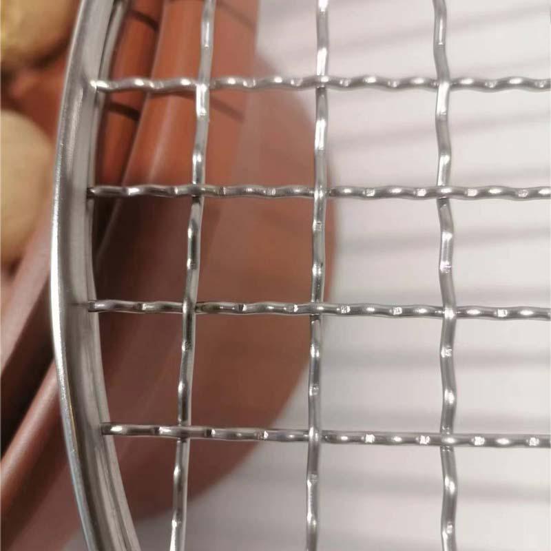 24/26Cm Round Stainless Steel Barbecue Net Bbq Mesh Grate Grid Camping Picnic Food Rack Bbq Grill Kitchen Tool Accessories
