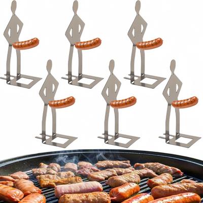 Divertente Griglia per Salsicce Hot Dog Riutilizzabile in Acciaio Inossidabile Adatta per Grigliare, Campeggio, Picnic, Cucina all'Aperto, Carne Grigliata