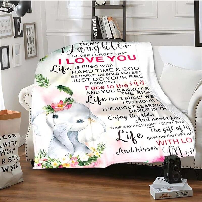 Letter 3D Print Deka mému dítěti Rodičům a milovníkům Teplá deka do obývacího pokoje Měkká flanelová deka pro dospělé a děti