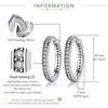 BAMOER 925 Sterling Silver CZ Simple Female Hoop Earrings Jewelry for Women Sterling Silver Jewelry PAS456