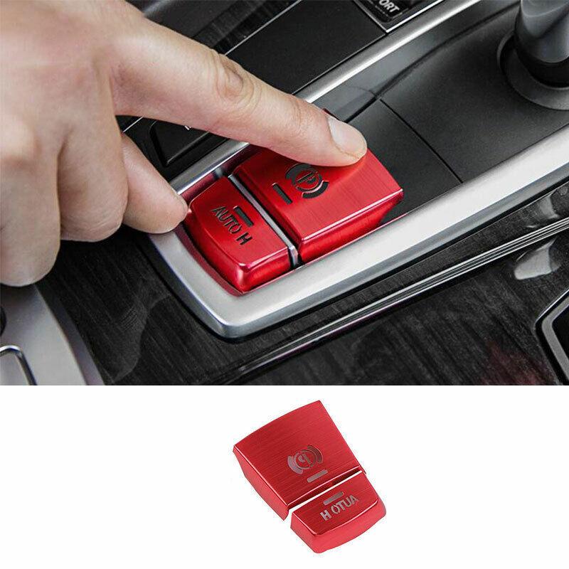 For BMW X3 G01 X4 2018- Red Aluminum Console Electronic Handbrake Trim 2PCS