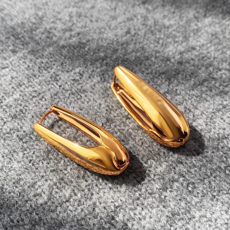 Französische Gold-Tropfenohrringe: High-End, Kalt-Stil Ohrclips & Ohrstecker für Einzigartige, Trendige Frauen