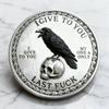 Yousheng 1/2/3/5 Stück Rabenschädel Souvenir Münze Robuste Haltung Krähe Challenge Coin Token der Freiheit und des Humors Metallabzeichen Heimdekoration