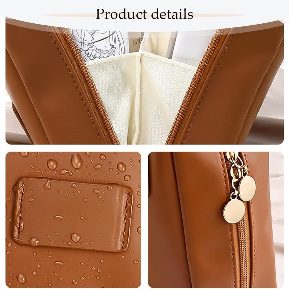 Premium Makeup Bag Shell Shape PU Cosmetic Bag Zipper Travel Wash Bag Shopping