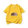 Kinder Baumwoll-T-Shirt Niedlicher Peekender Otter Aufdruck Rundhalsausschnitt Kurzarm T-Shirt Lässig Atmungsaktiv Jungen Mädchen Sommer Oberteile