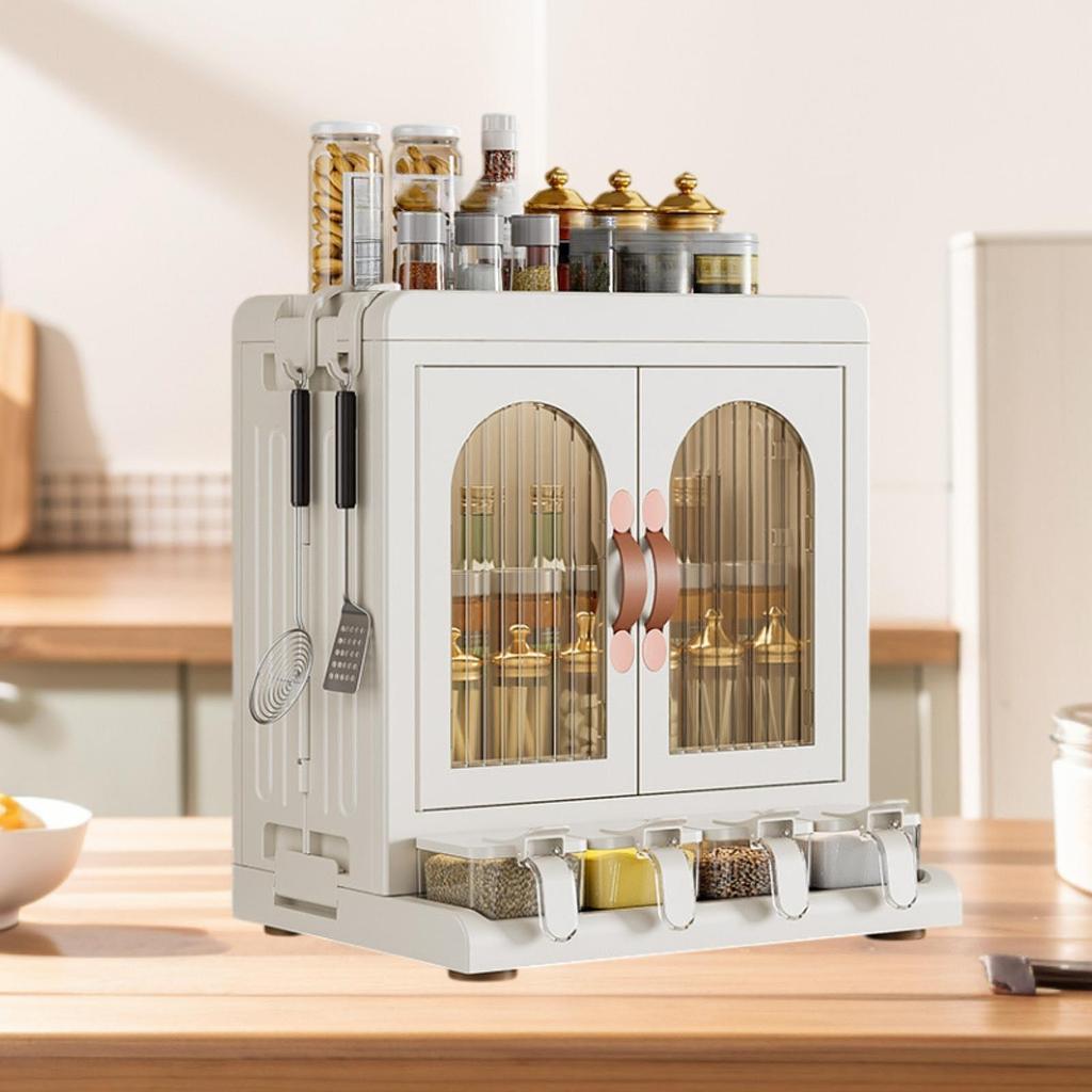 Spice Rack Organizer Food Pantry Cabinet for Bathroom Countertop Living Room