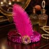 Sequin Feather Headpiece Retro Girls Hair Hoop Exquisite Women's Feather Headband  Carnival Events