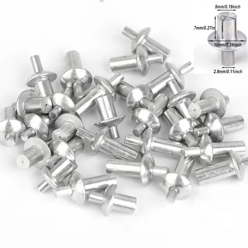 

100/10 шт. Заклепки с молотковым расширением из алюминиевого сплава, гвозди с расширением, заклепки с пробивной головкой, винты со стержнем из нержавеющей стали, крепежная фурнитура 7mm-100PCS
