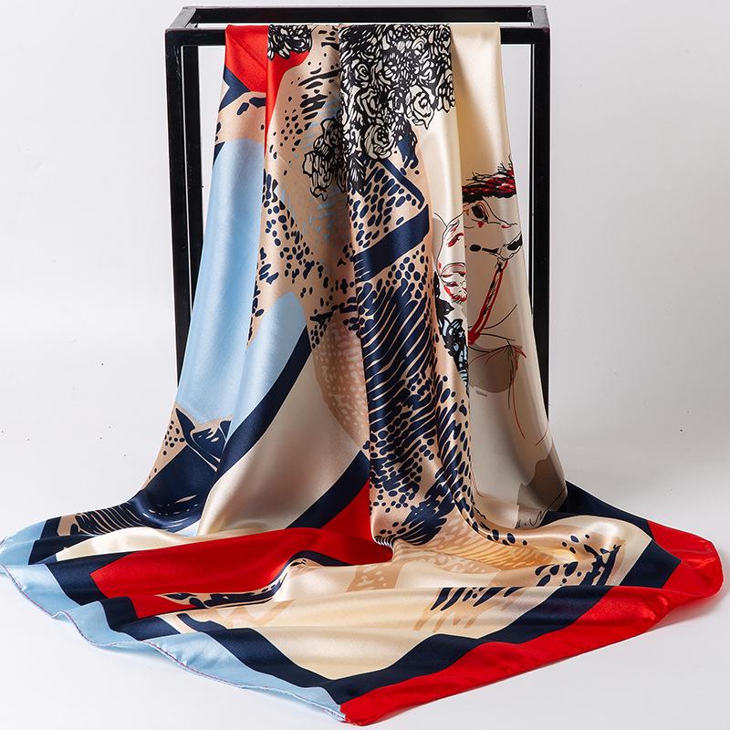 90 Large Silk Scarf for Women - Spring/Autumn Korean Style Satin Neckerchief, Mother's Day Gift