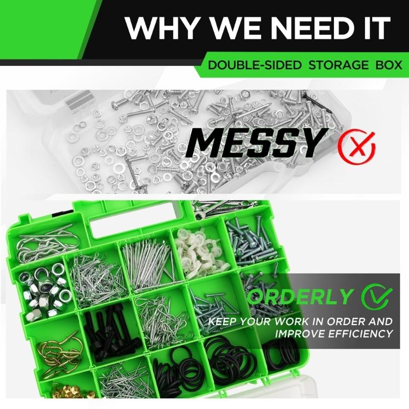 Transparent Plastic Tool Organizer Box Adjustable Compartment Secure Lock Ergonomic Handle for Hardware Accessories
