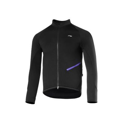 LiNing Windproof Warm Long Sleeve Fleece Moisture Wicking Sports Outdoor Cycling Suit Unisex Sportswear Black LCUY080-1