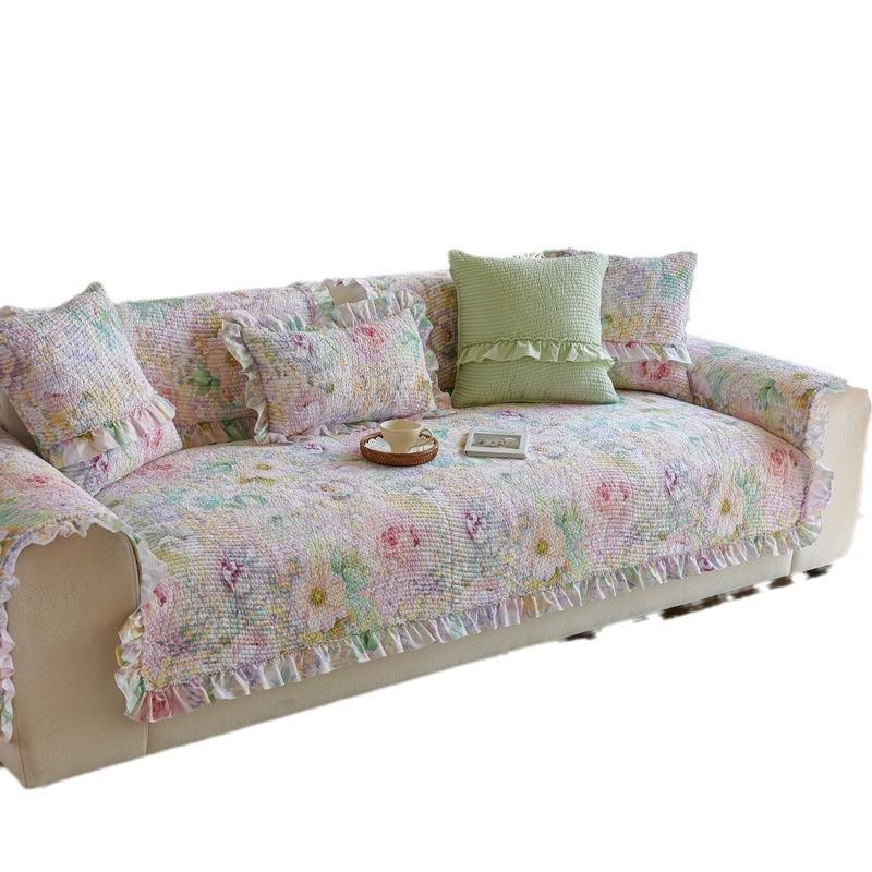 Korean Pastoral Pure Cotton Non-Slip Balcony Bay Window Cushion Seat Cushion Tatami Mat Machine Wash Four Seasons Cotton Padded Cotton
