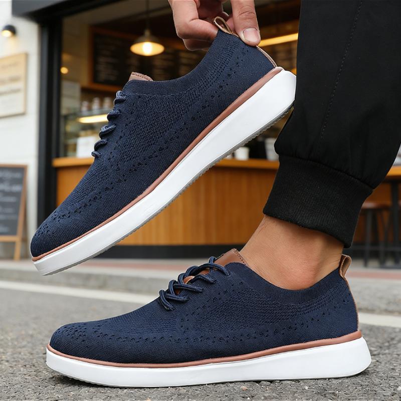 Comfortable Men's Knit Sports Shoes Soft Sole Breathable Lightweight N-slip Casual Sneakers for Walking Running Indoor Outdoor