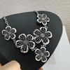 Bohemian Metal Patchwork Flowers Pendant Necklaces for Women Men Punk Hip Hop Silver Color Butterfly Chain Necklace Jewelry