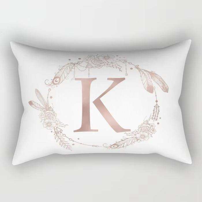 Simple Letter Pattern Printed Decorative Pillowcase Bedroom Living Room Office Cushion Home Decor Rectangular Pillowcase