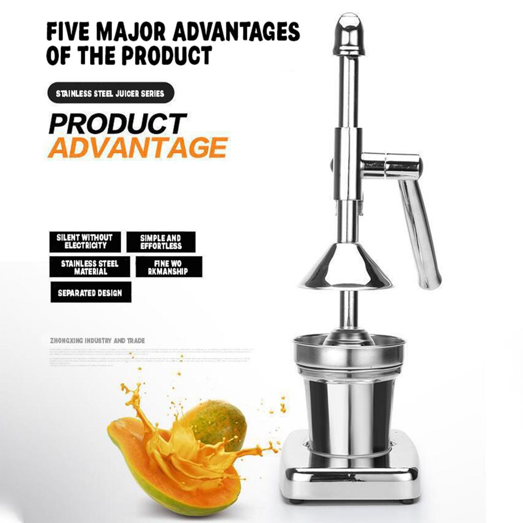 Iron Juicer Manual Juicer, Efficient Stainless Steel Manual Juicer Fruit Juicer, Heavy Duty Manual Juicer For Fresh Lemonade Orange Juice, Easy To Use