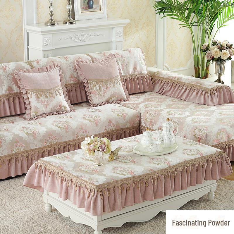 Cojín de Sofá Chenilla Europeo – Para Todas las Estaciones, Antideslizante, Funda de Ajuste Universal