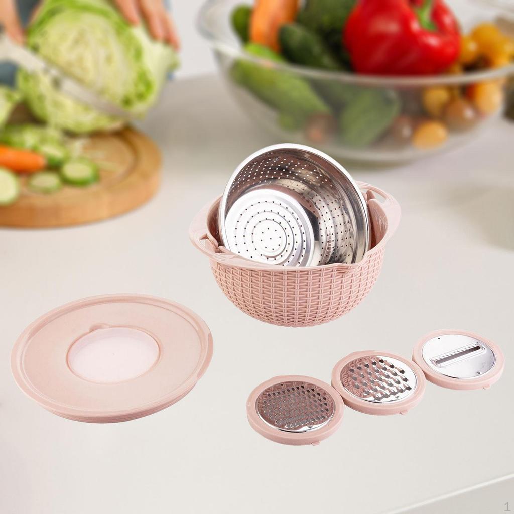 Colander with Mixing Bowl Set Fruit Vegetable Washing Basket Detachable Washer for Grapes Beans