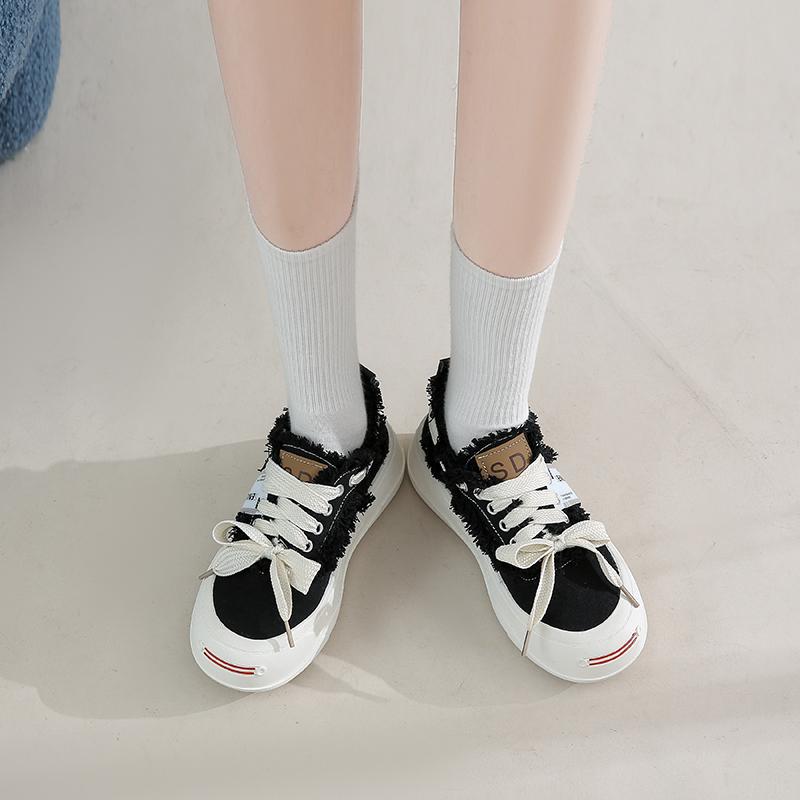 Women Shoes 2022 Summer Trendy Canvas Shoes Women Low Cut Casual Shoes Women Socofy Flat Shoes Zapatos De Mujer