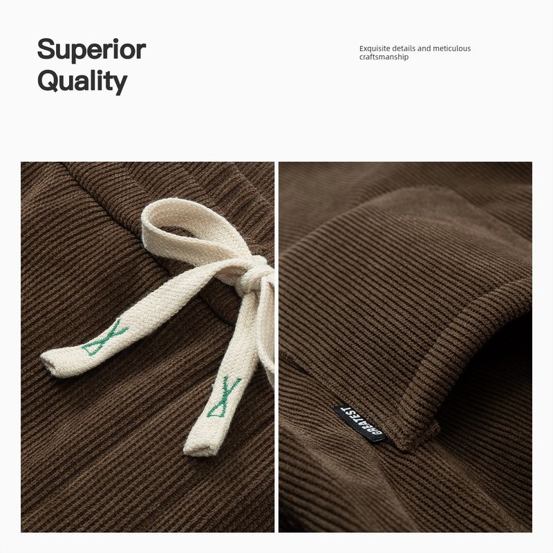 Thousand Paper Cranes 2025 Autumn/Winter New Men's Casual Pants Versatile Simple Fleece-Lined Thickened Straight-Leg Long Pants Men's 318