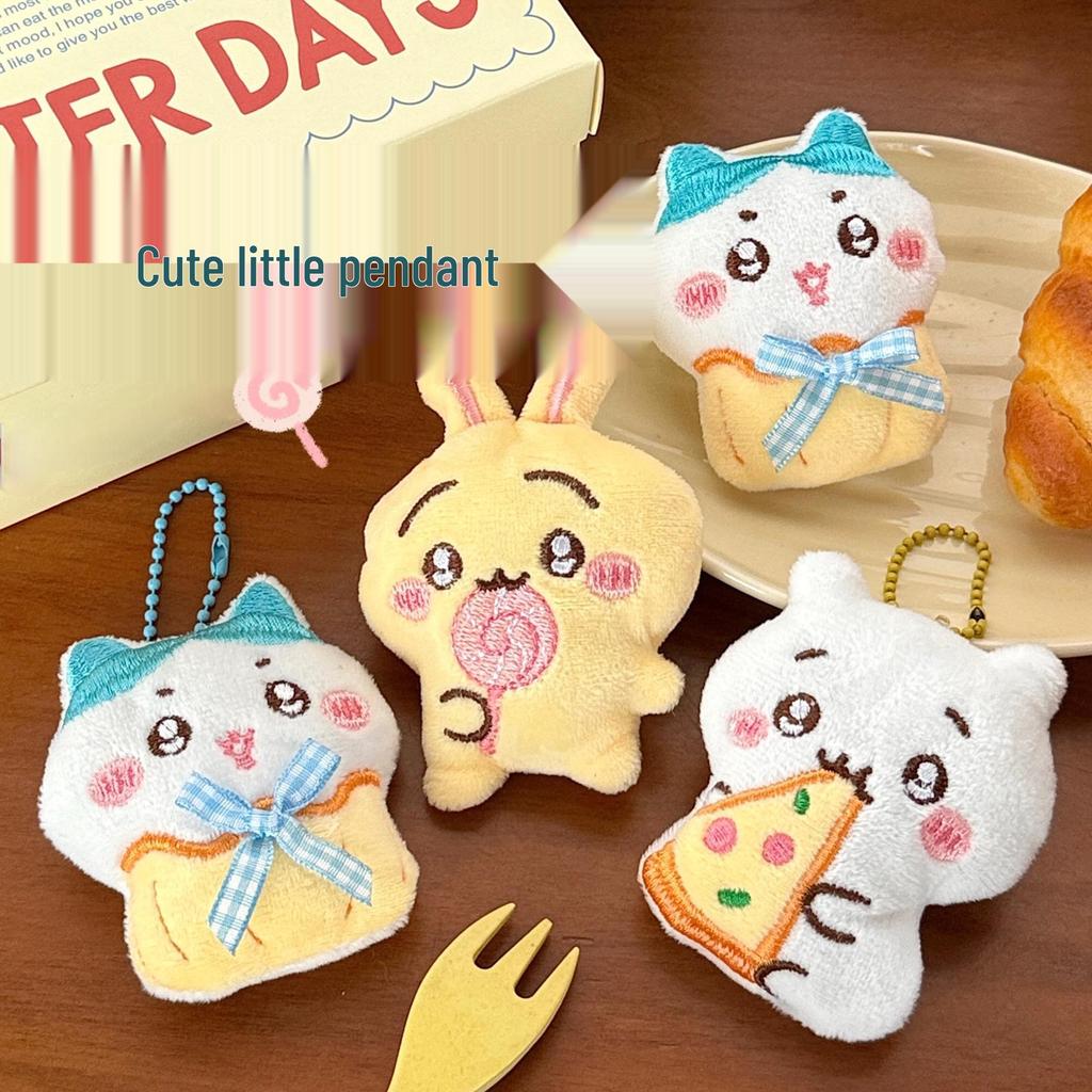 Adorable Plush Cartoon Figurine Brooches & Keychain Charms for Backpacks