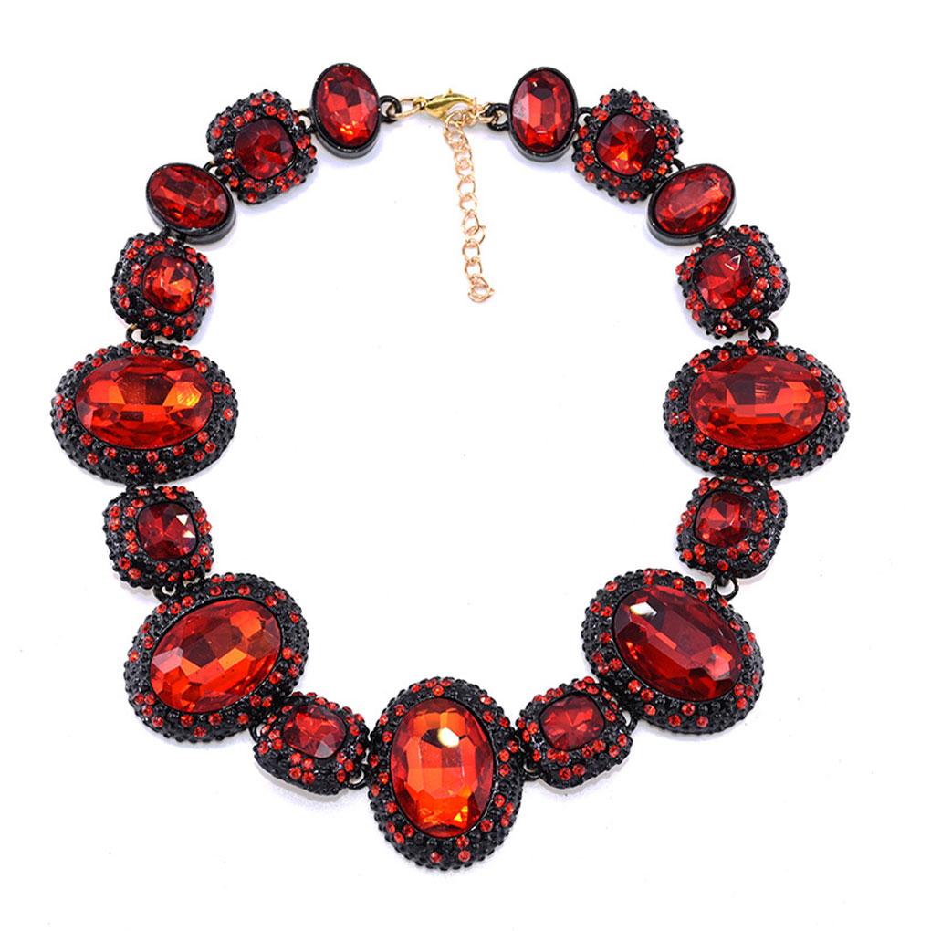 Lady Alloy Rhinestone Necklace Fashion Choker Statement Necklaces Portable Jewelry Ornament Gifts Accessory for Bar