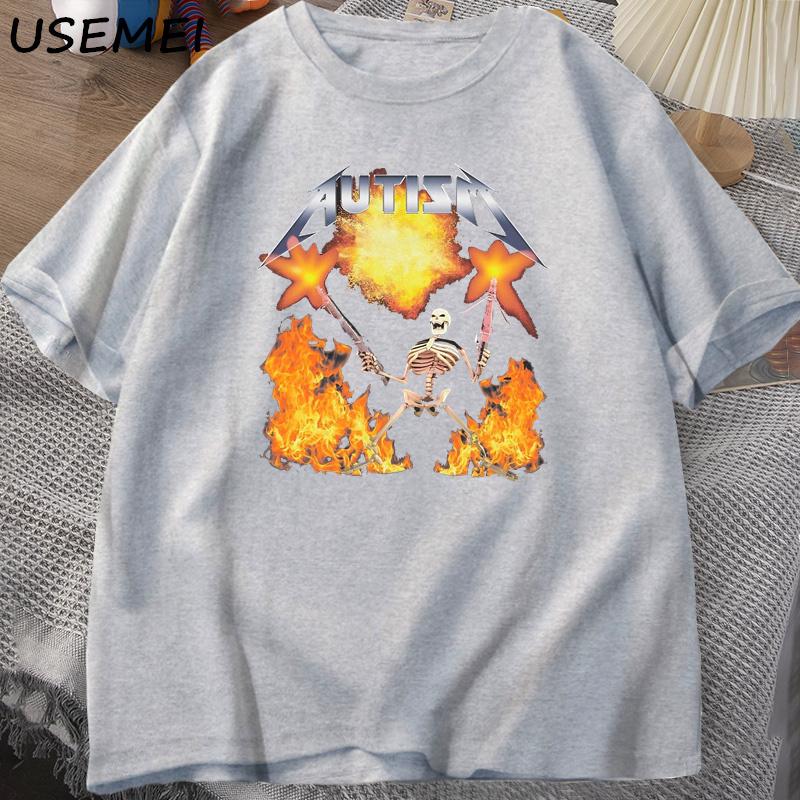 Autism Meme Tshirt Casual Cotton Short Sleeve Tee Shirt Humor Printed Retro Short Sleeve T Shirt Unisex Streetwear Tops