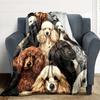 1Pc Poodle Portrait Collage Blanket Soft And Comfortable Casual Warm Camping Travel Christmas Halloween Xmas Gift M924569
