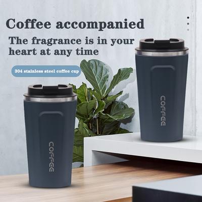 Mug Coffee Cup with Cover Stainless Steel Silicone Metal Coffee Insulated Water Cup Portable Outdoor Portable Cup For Gifts