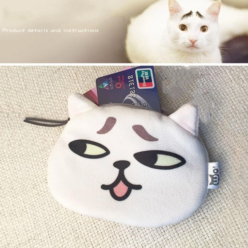 Cat Expression Cat Earphone Bags Cute Pattern Change Storage Bag Lipstick Cosmetic Bag  Children