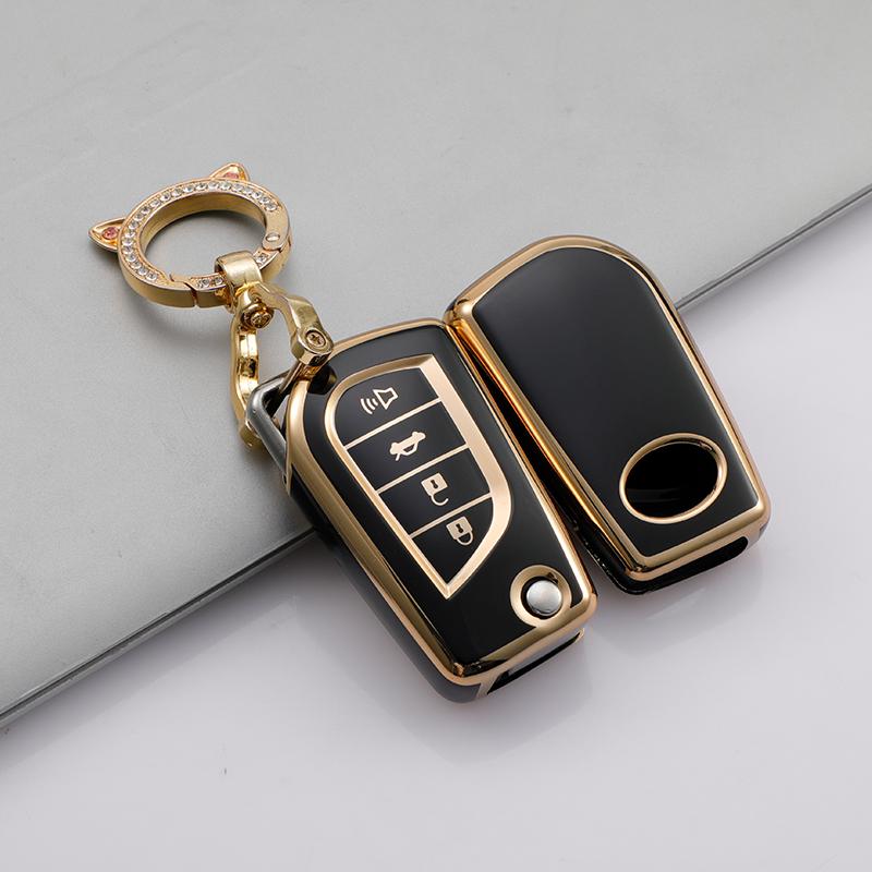 Shell Fob Holder For Toyota Auris Corolla Avensis Verso Yaris Aygo Scion Tc Im Camry Rav4 4Buttons Tpu Key Case Cover Keychain